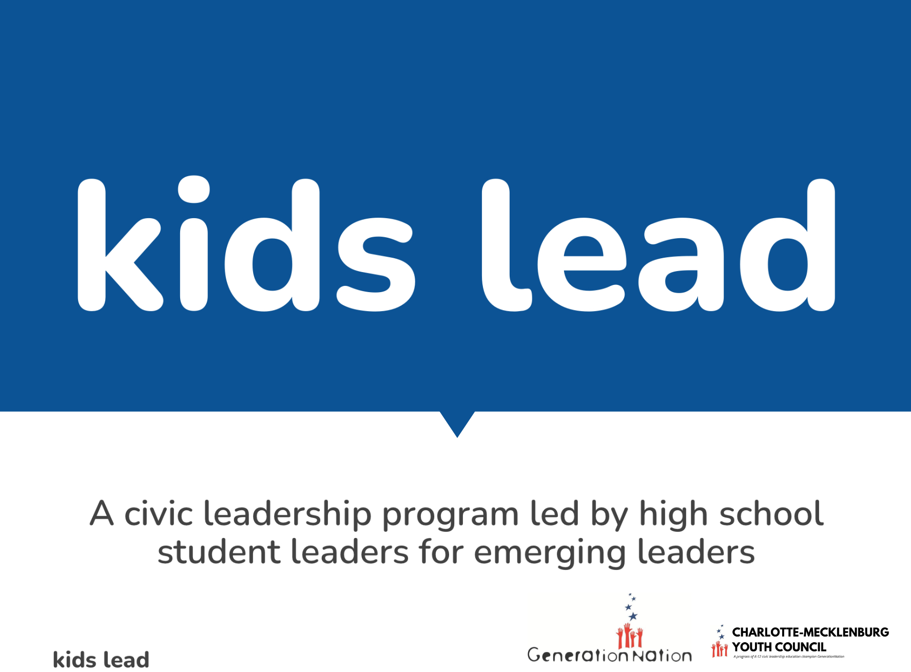 Kids Lead, a civic leadership program for middle schoolers