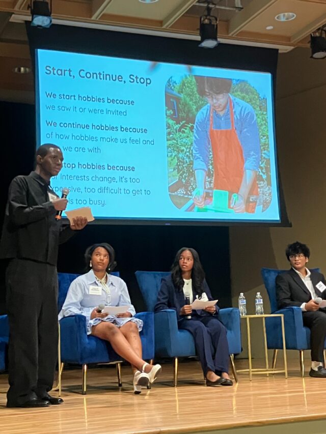 🙌🏽 What an incredible job by @charmeckschools students Ava, Luka, McKinley, Sai, and Tomar, who presented about the @cityofhobbies project last week!

They shared about the work of 30 local high school students who conducted research about hobbies and teen spaces this summer, trained on real research processes by UNC Charlotte Urban Institute and Danish public life design agency Gehl.

In addition to the youth-led research findings, Dr Mecca Howe of UNC Charlotte Urban Institute presented results of a survey of 18,450 Charlotte-Mecklenburg Schools students in grades 5-13 about youth hobbies - one of the largest (if not the largest) youth hobbies surveys in the US. ⚽️ 🎨 🎺

Learn about City of Hobbies and see research insights at cityofhobbies.org. Students ages 13+ and families can also apply on the website for a hobbies microgrant through Oct 28. This is just the beginning! If you would like to get involved as this work continues to move forward, let us know!

💫 Many thanks to @gambrellfdn for supporting City of Hobbies and to all of the Youth Fellows and partners
@cmlibrary 
@clturbandesign 
@cischarlotte 
@dogreater 
@gehlpeople 
@generationnation 
@meckparkrec 
@mbkcltmeck
@studiolaitio 
@clturbaninstitute